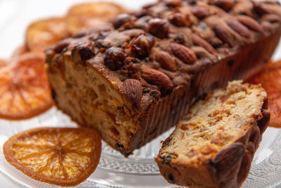 Close-up of bread in plate