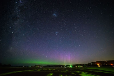 Scenic view of illuminated star field against sky at night