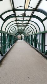 View of empty covered bridge