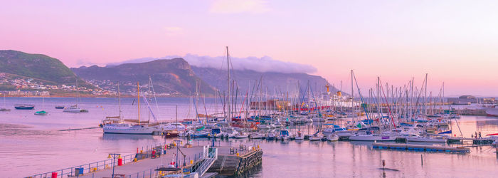 Simons town harbor south africa in the beautyful moring