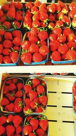 High angle view of fruits for sale in market