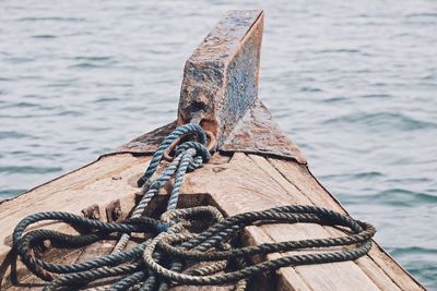 Cropped boat in sea