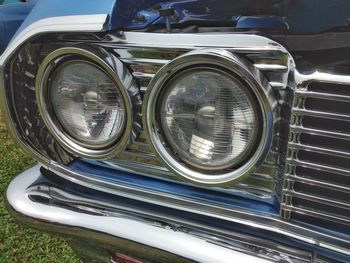 Close-up of car headlight