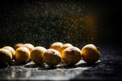Close-up of berries on black background