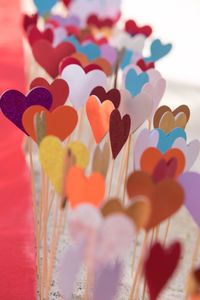 Close-up of multi colored heart shaped flower