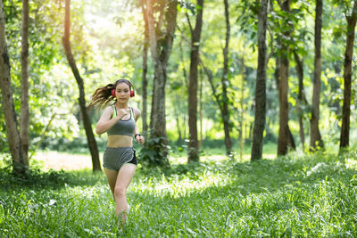 Woman in a forest