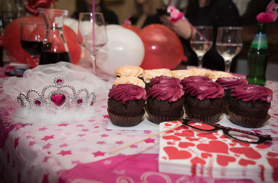 Close-up of cake on table