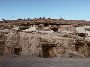 Low angle view of historical building against clear sky