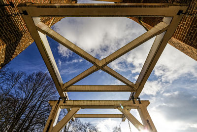 Low angle view of bridge against sky