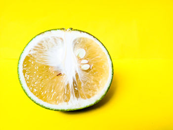 Close-up of apple against white background