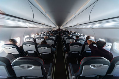 Interior of airplane