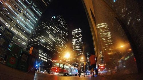 Traffic on road at night