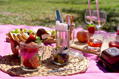 Close-up of food on table