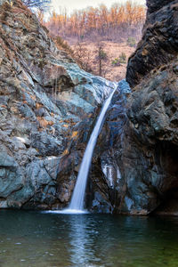 Scenic view of waterfall