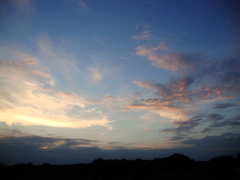 Silhouette of trees against sky during sunset