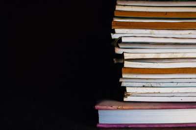 Close-up of books on table