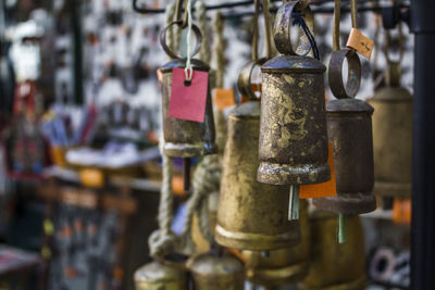 Bells for sale in souvenir shop