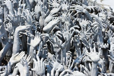 Sculpture at white temple in chiang rai, thailand