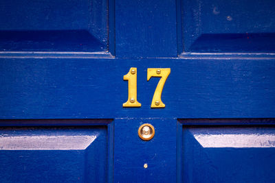 Close-up of closed door