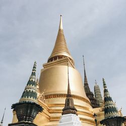 Low angle view of temple building against sky