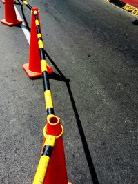 High angle view of road