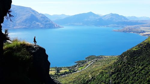 Scenic view of lake against mountains