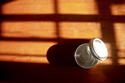 Close-up of object on wooden table