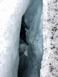 Scenic view of frozen sea during winter