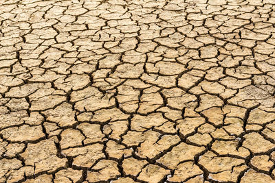 Full frame shot of cracked land