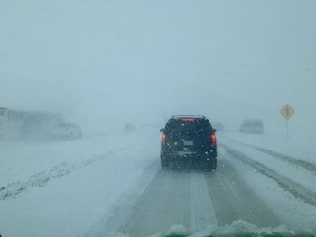 Snow covered road in winter