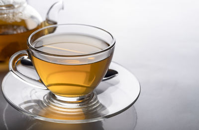 Close-up of tea served on table