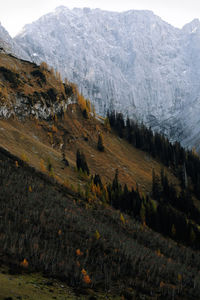 Scenic view of mountains against mountain. ahonrboden in autumn, tirol, austria