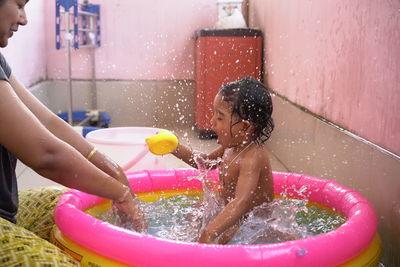 People enjoying in swimming pool