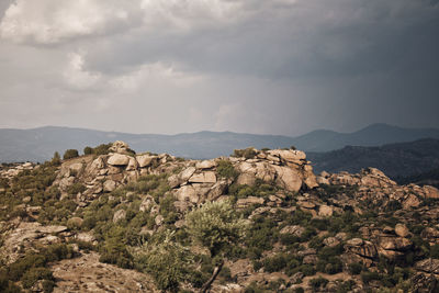 Scenic view of mountains against sky