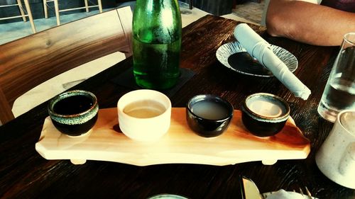 Close-up of coffee cup on table