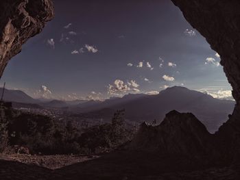 Scenic view of mountains against sky