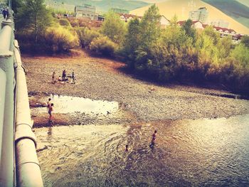 People working in water