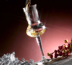 Close-up of wine glass on table