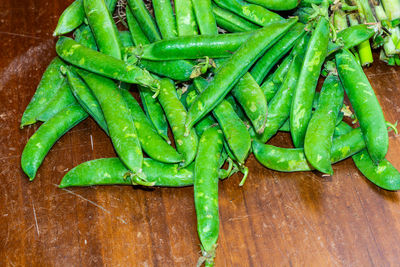 High angle view of vegetables on table