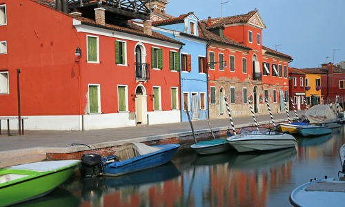 Colored houses on the island of burano in venice i