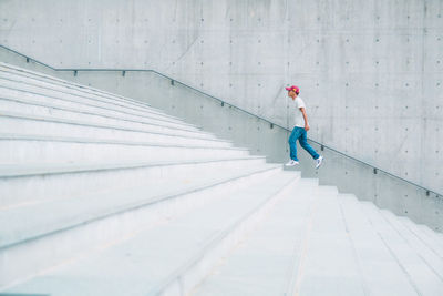 High angle view of man