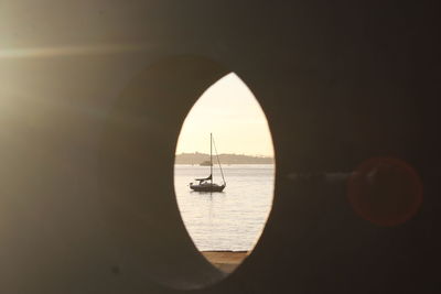 View of boat through hole