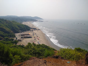 High angle view of beach against sky