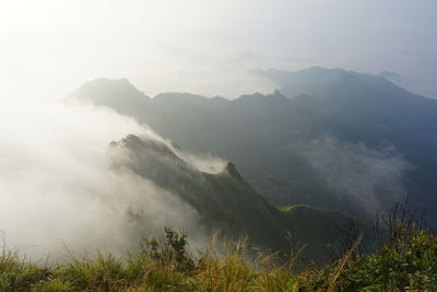 Scenic view of mountains against sky