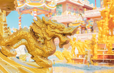 Dragon statue is a beautiful thai and chinese architecture of nachas sa thai chute shrine, naja 