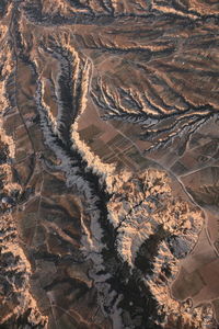 High angle view of dramatic landscape