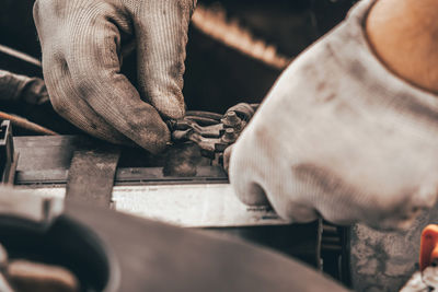 Close-up of man working