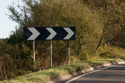 Road sign on roadside