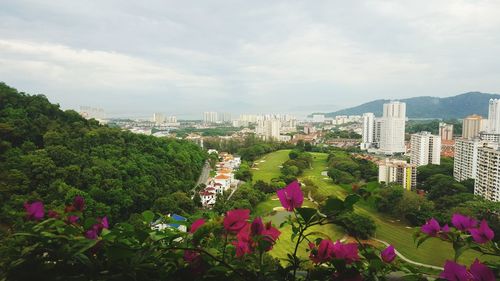 Panoramic view of city against sky