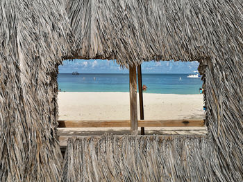 Scenic view of beach against sky